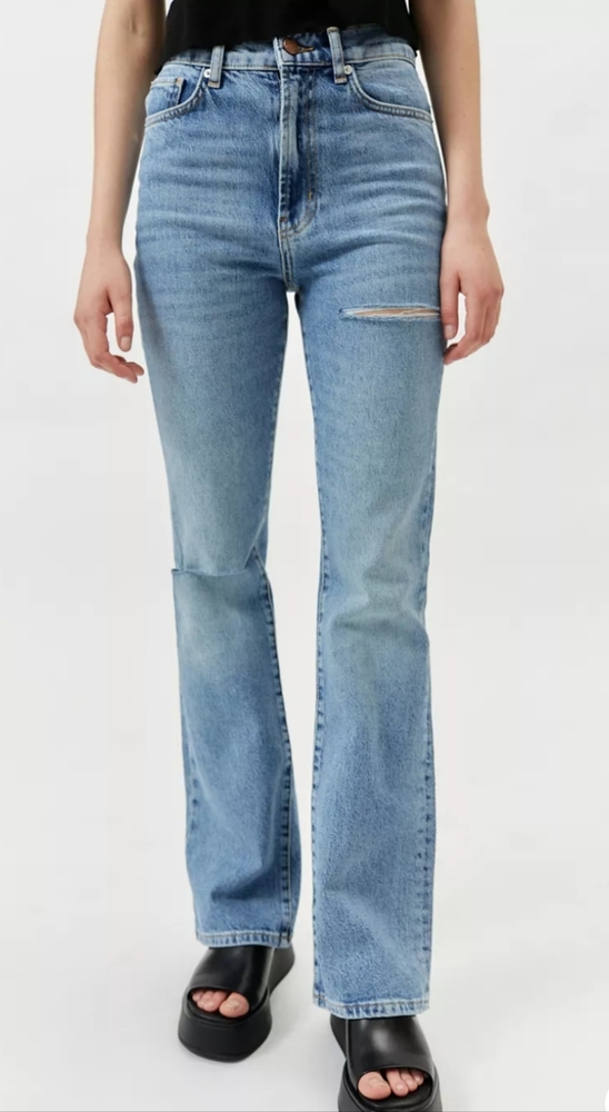 UO BDG Stretch High-rise Flare Jeans - tinted denim wash
